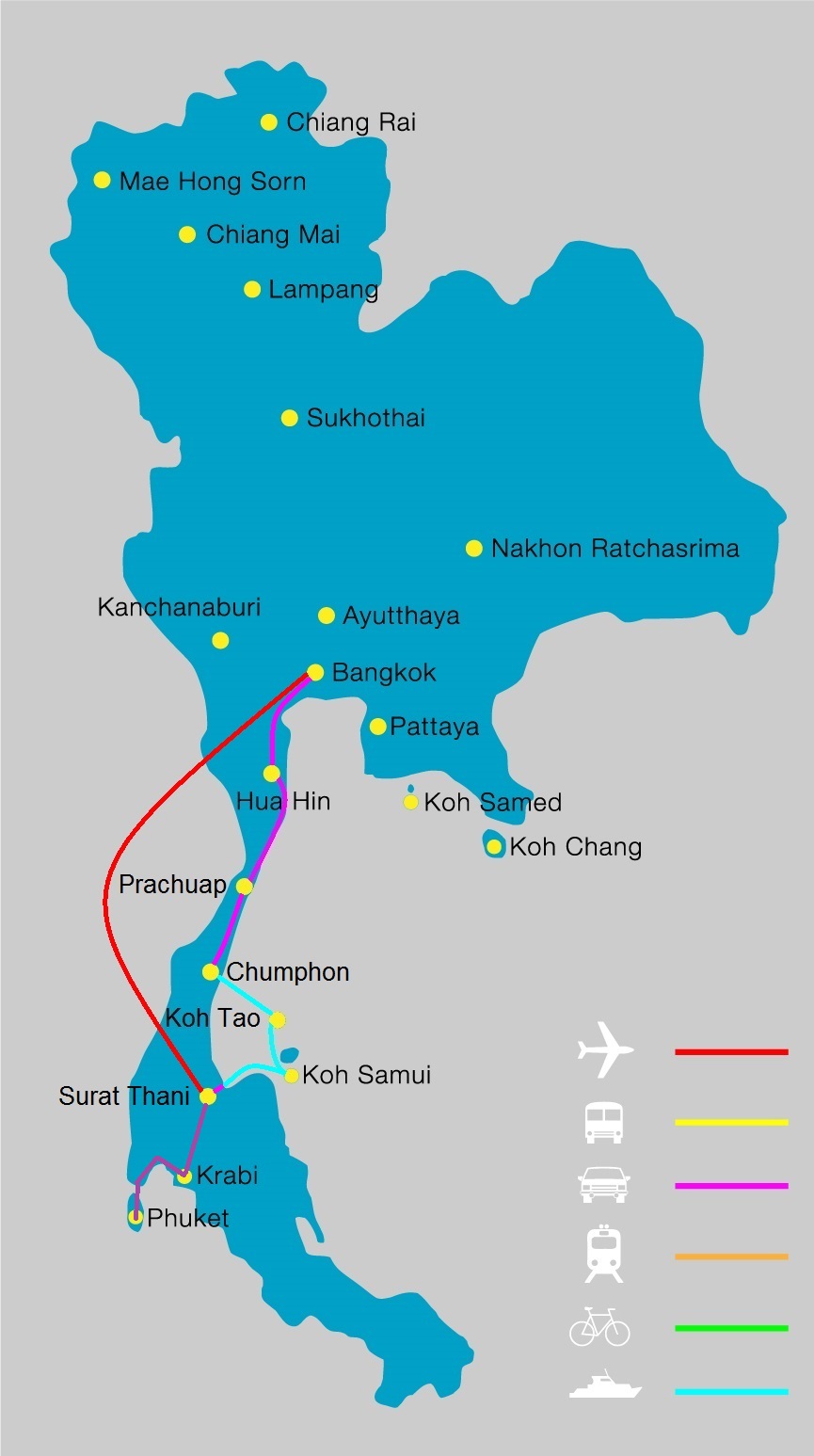 South trip map